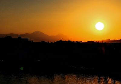 Scenic view of sunset over sea