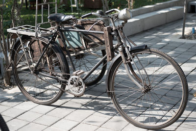 Bicycle parked on footpath