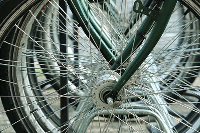 Bicycles parked in row