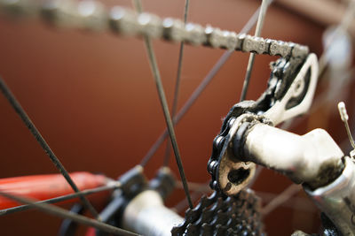 Close-up of bicycle chain 