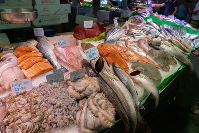 Close-up of fish for sale in market