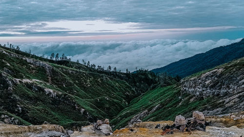 Scenic view of mountains against sky