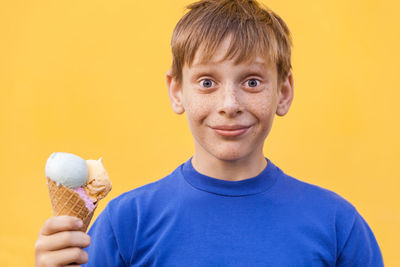Portrait of boy with ice cream