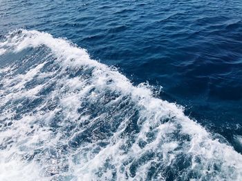 High angle view of waves in sea