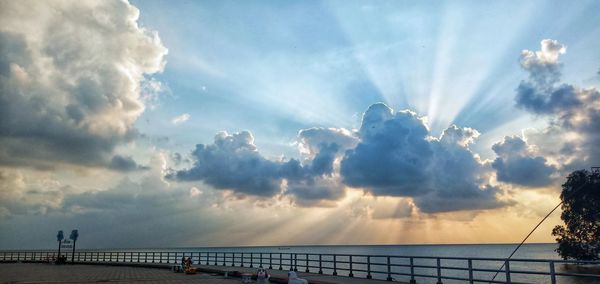 Panoramic view of sea against sky during sunset