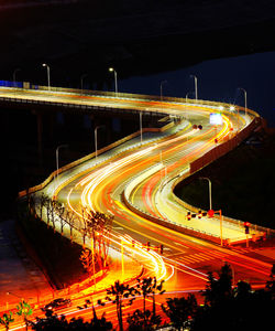 Light trails at night