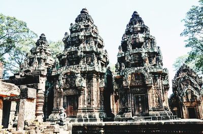 Low angle view of temple against sky