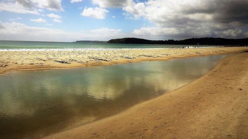Scenic view of beach against sky