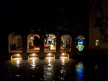 View of illuminated city at night