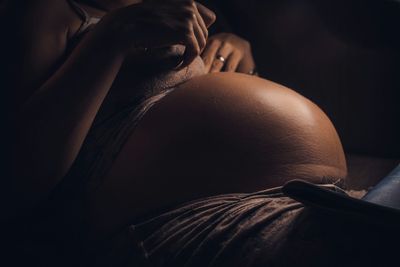 Cropped image of pregnant woman