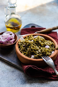 Traditional georgian fermented bladdernut or jonjoli served in a bowl