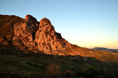 Scenic view of mountains against clear sky