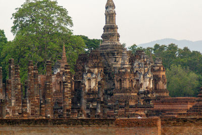 Exterior of temple against building