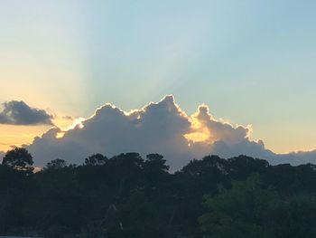 Scenic view of silhouette mountain against sky during sunset