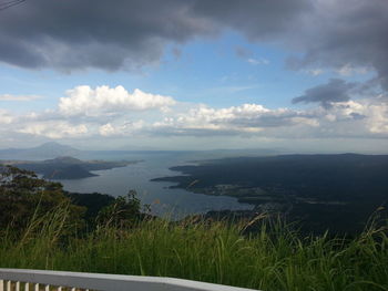 Scenic view of sea and mountains