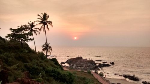 Scenic view of sea during sunset