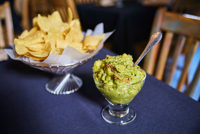 Close-up of food on table