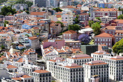 High angle shot of cityscape