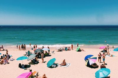 Panoramic view of people on beach