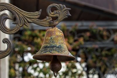 Low angle view of old bell