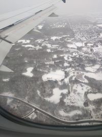 Aerial view of airplane window