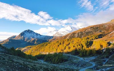 Scenic view of mountains against sky