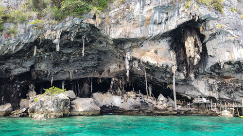 Rock formations in sea