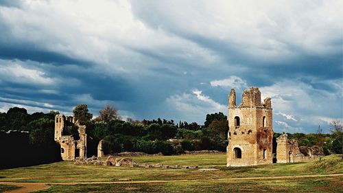 Castle against cloudy sky