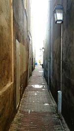 Narrow alley along buildings