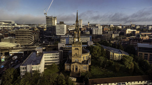 Buildings in liverpool  from above