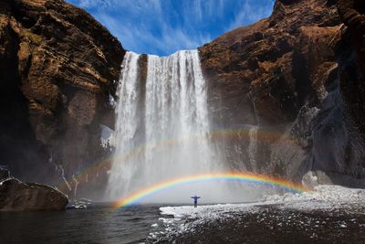 Scenic view of waterfall