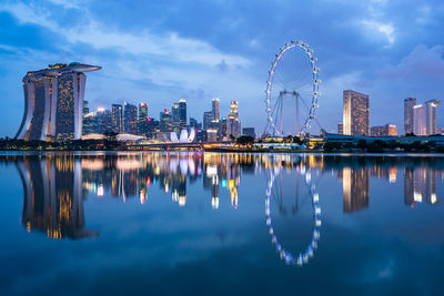 Reflection of buildings in water