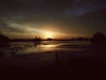 Scenic view of sunset over sea