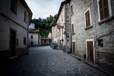 Narrow alley amidst buildings in town