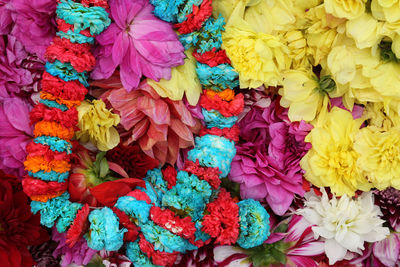 Full frame image of flowers at market stall