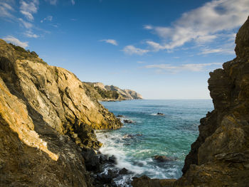 Cliff of maro-cerro gordo in nerja, malaga, spain