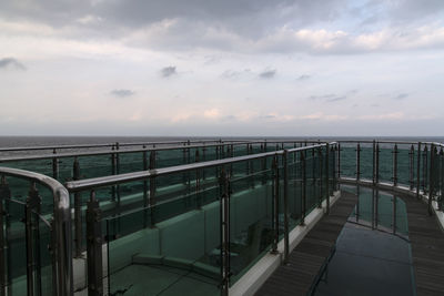 Scenic view of sea against sky at sunset