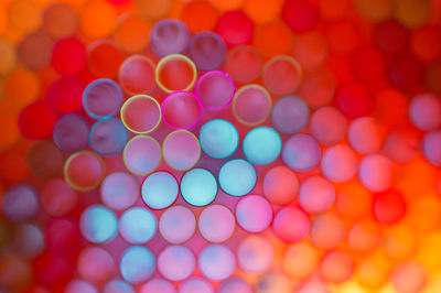 Macro shot of drinking straws