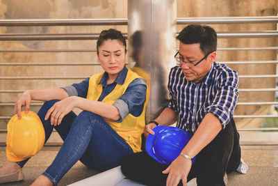 Tired architectures sitting at construction site