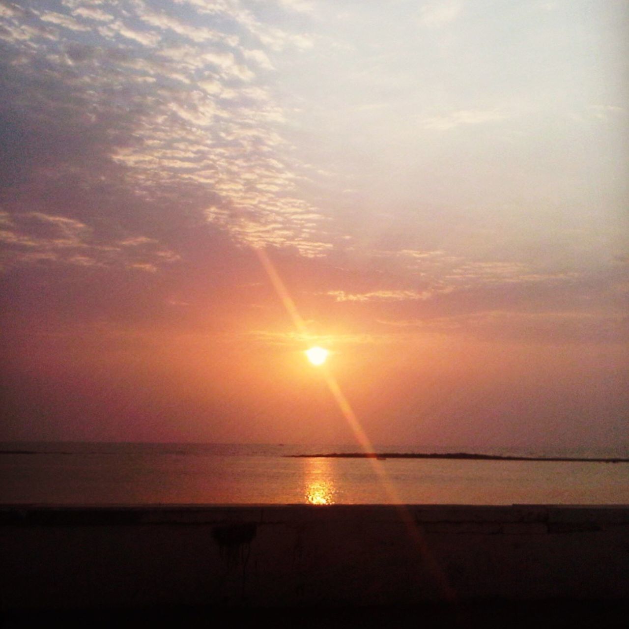 SCENIC VIEW OF CALM SEA AGAINST SKY DURING SUNSET