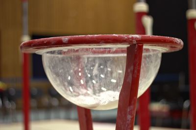 Close-up of water in glass on table