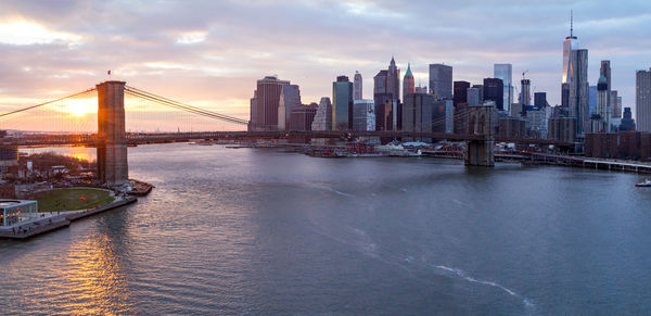 Bridge over river in city