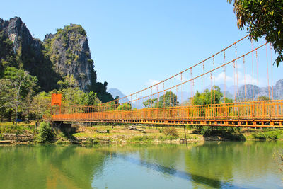 Bridge over river against sky