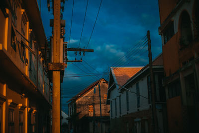 Low angle view of buildings against sky