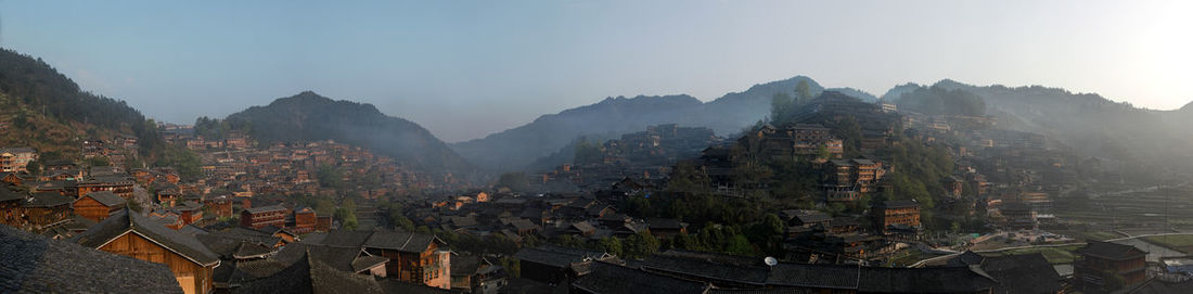 High angle view of buildings in city