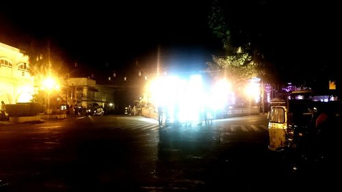 View of illuminated building