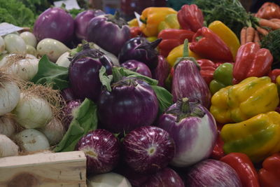 Vegetables for sale at market stall