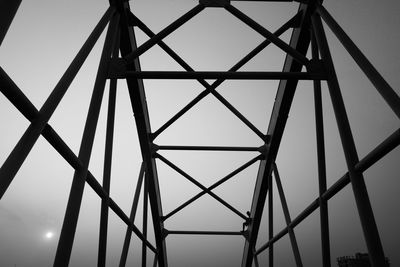 Low angle view of electricity pylon