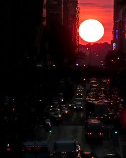 Traffic on road at night