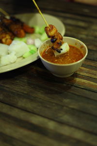 Close-up of food in bowl on table